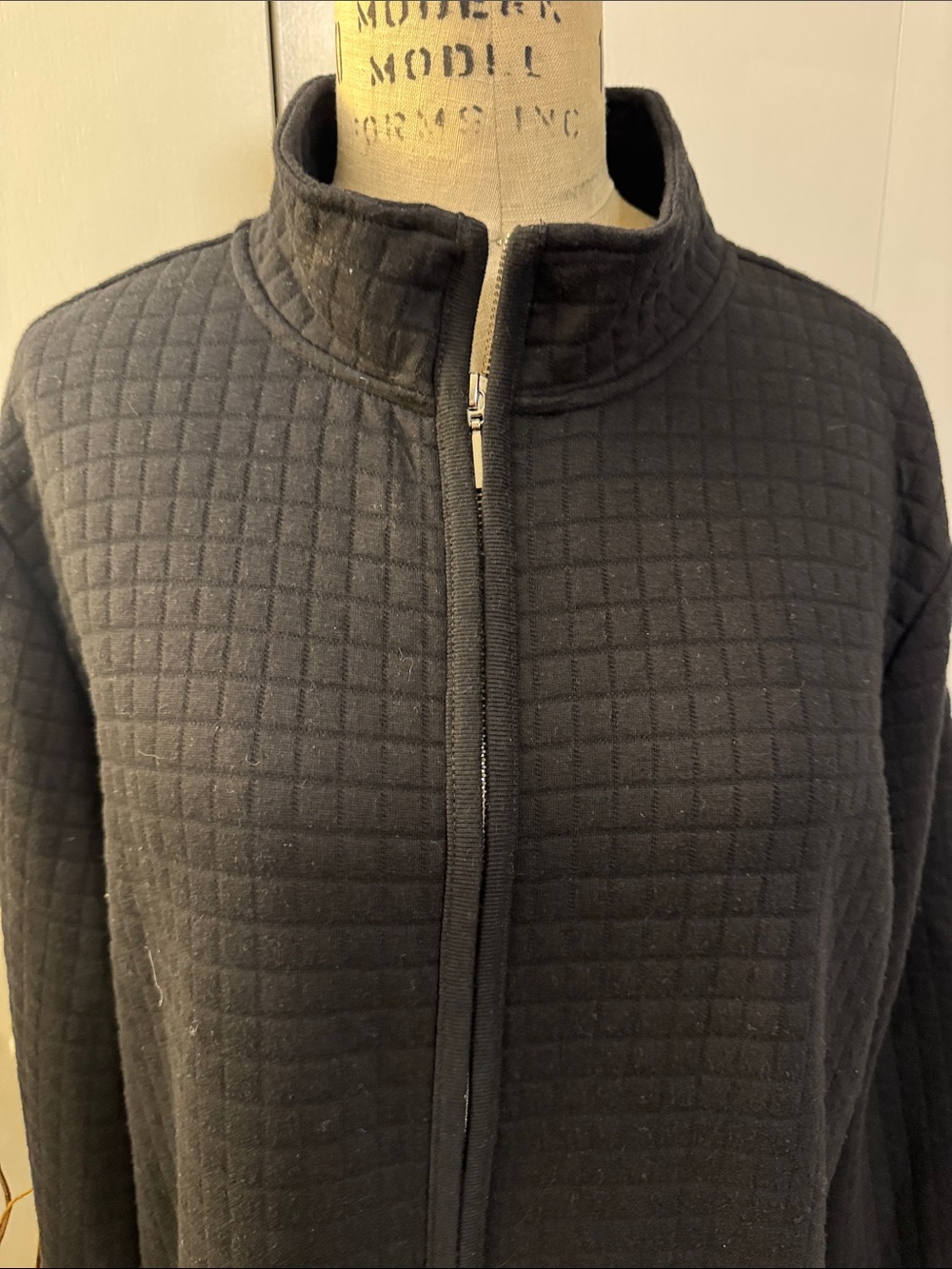 Karen Scott Black Quilted Full-Zip Utility Jacket - Picture 2 of 5